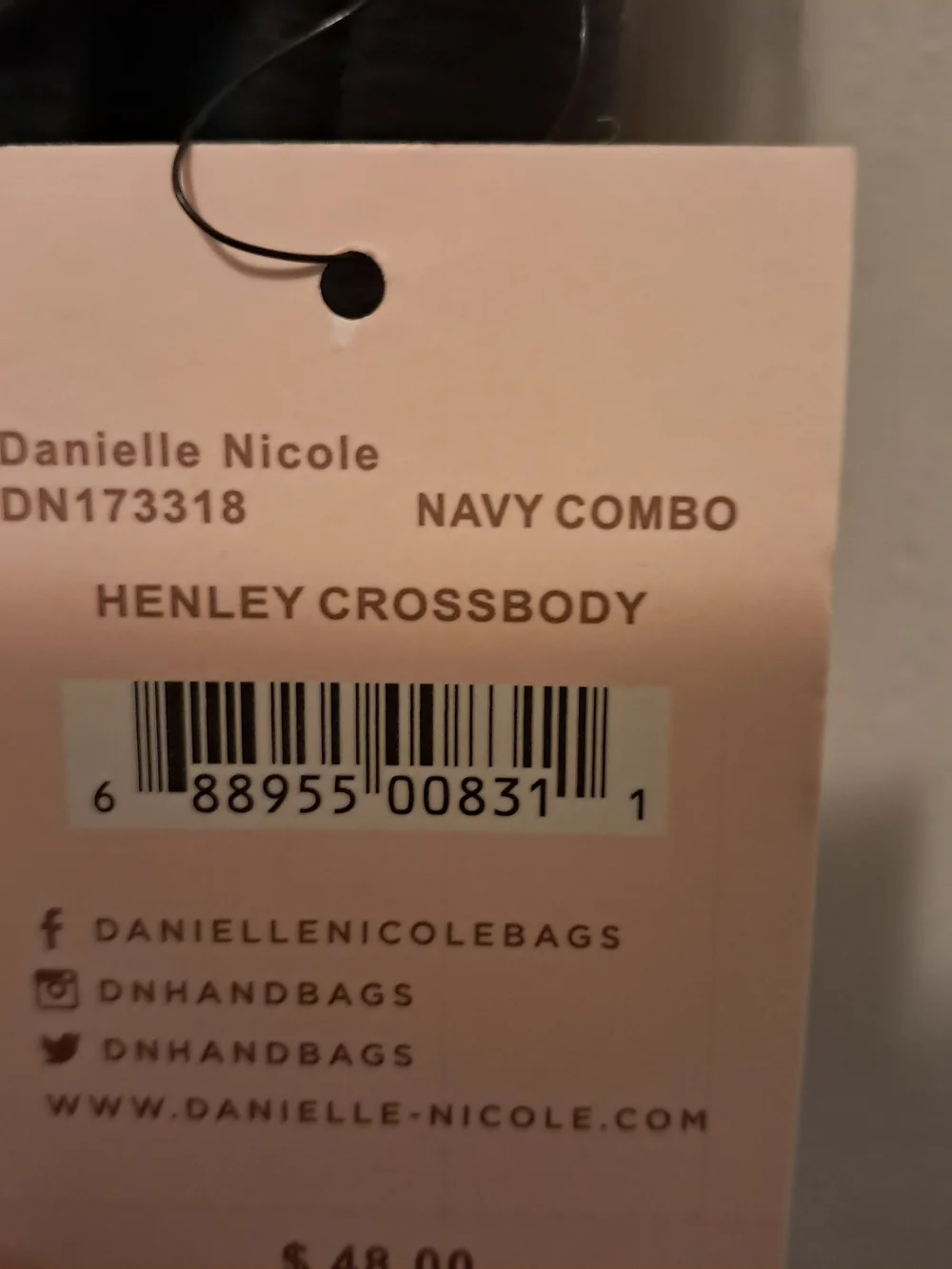 Danielle Nicole Henley Navy Blue Leather Chain-Shoulder Crossbody Bag - Picture 5 of 7